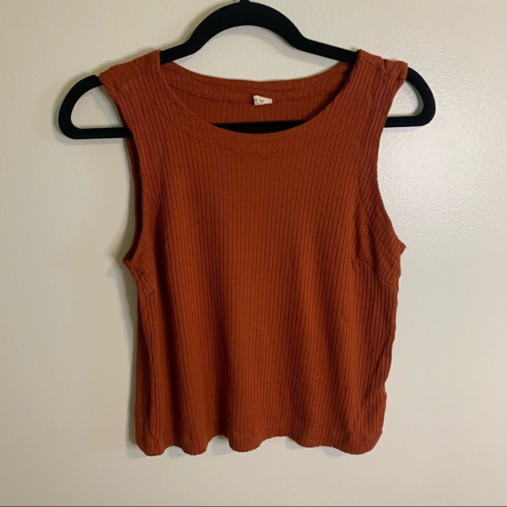 Marfinno Sleeveless Knit Top Orange Size Medium